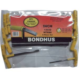 ボンダス BONDHUS ボンダス HTX80 六角T-ハンドル インチ セット8本組 3/32-1/4 BONDHUS