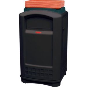 ラバーメイド Rubbermaid ラバーメイド 396307 プラザコンテナ トレイトップ付き ブラック メーカー直送 代引不可 沖縄離島不可