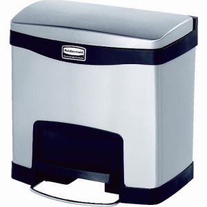 ラバーメイド Rubbermaid ラバーメイド 1901982 スリムジム ステップオンコンテナ フロントステップ ステンレス 15.1L ブラック メーカー直送 代引不可 沖縄離島不可