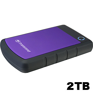 トランセンド Transcend トランセンド TS2TSJ25H3P 外付け ポータブルHDD 耐衝撃 2TB USB3.1 Gen1 パープル ハードディスク