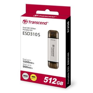 トランセンド Transcend トランセンド TS512GESD310S 512GB External SSD ESD310S USB 10Gbps Type C/A Silver