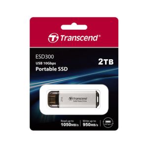 トランセンド Transcend トランセンド TS2TESD300S 2TB USB External SSD ESD300S USB 10Gbps Type C Silver