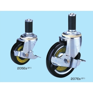内村製作所 内村製作所 キャスター NO.206ES(19) 導電タイプ カスク型 導電車 ストッパー付 合成ゴム車輪