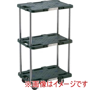 トラスコ TRUSCO トラスコ MPB-503JS-GN 樹脂製台車 ルートバン 3段式 370X500 4輪自在ストッパー付 緑 メーカー直送 代引不可 北海道沖縄離島不可