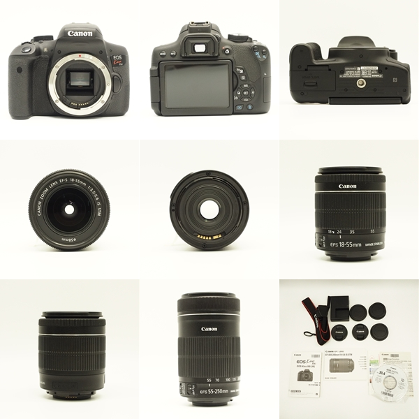  Canon 中古 EOS Kiss X8i（W) ダブルズームキット 261032003127/518204034056/5241102224 Aランク