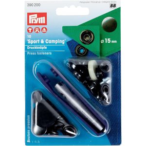 プリム Prym プリム スナップボタン Sport & Camping φ15mm 10組入 ブラックニッケル PRM390200 Prym