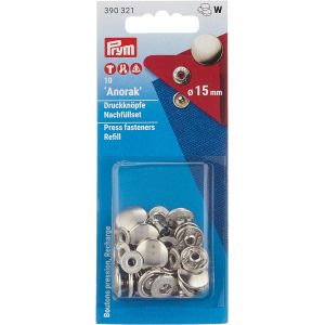 プリム Prym プリム スナップボタン Anorak 補充用 φ15mm 10組入 ニッケル PRM390321 Prym