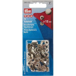 プリム Prym プリム スナップボタン Anorak 補充用 φ12mm 10組入 ニッケル PRM390331 Prym