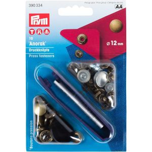 プリム Prym プリム スナップボタン Anorak キット付 φ12mm 10組入 アンティーク真鍮 PRM390334 Prym