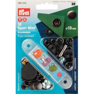 プリム Prym プリム スナップボタン Sport Mini キット付 φ13mm 10組入 ブラックニッケル PRM390502 Prym