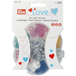 プリム Prym プリム リングスナップ JERSEY φ8mm 6色アソート 60組入 コマ付 390740 Prym