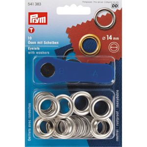 プリム Prym プリム 両面ハトメ アイレット φ14mm 10組入 ニッケル PRM541383 Prym