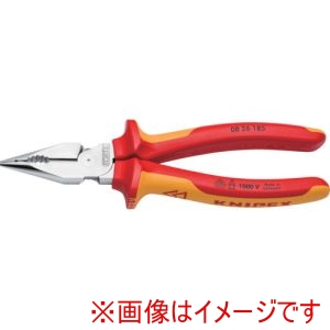 クニペックスツールズ KNIPEX クニペックス 0826-185 1000V絶縁ニードルノーズペンチ 絶縁コンフォートハンドル 185mm