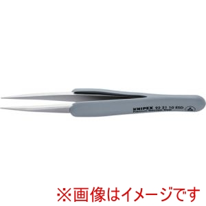 クニペックスツールズ KNIPEX クニペックス 9221-10ESD ラバーハンドル付き精密ピンセット 先丸 123ММ
