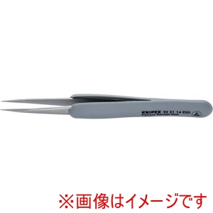 クニペックスツールズ KNIPEX クニペックス 9221-14ESD ラバーハンドル付き精密ピンセット 先丸 130ММ