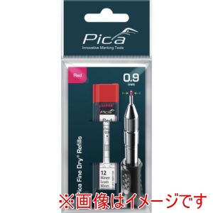 ピカマーカー Pica Marker ピカマーカー 7031SB 建築用シャープペンシル Fine Dry 用丸芯0.9mm 12本入り 赤 ブリスターパック