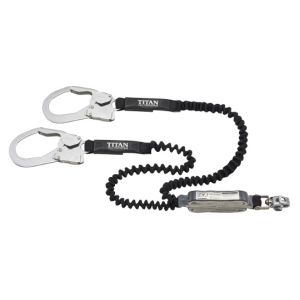 サンコー SANKO タイタン HL-EBW EXJ伸縮ストラップ式 タイプ1ランヤード ブラック/ブラック ダブル 墜落制止用器具 TITAN サンコー
