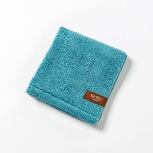 楠橋紋織 楠橋紋織 くすばしタオル KuSu organic クスオーガニック ウォッシュタオル 33cm×34cm ブルー PBP YARNプロジェクト対象 1-68031-51-B