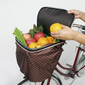 大久保製作所 マルト MARUTO マルト 2段式 自転車前バスケットカバー水玉 ドットブラウン D-2FMT1980 大久保製作所