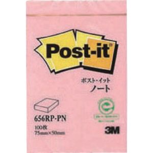 スリーエム 3M スリーエム 3M 656RP-PN ポスト イット 75X50mm 100枚 ピンク