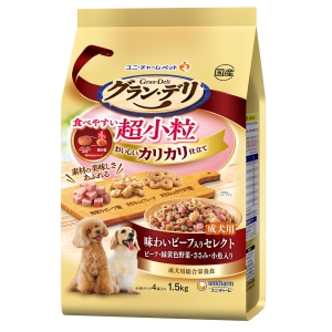ユニチャーム unicham ユニチャーム グランデリ カリカリ仕立て 成犬用 食べやすい超小粒 1.5kg