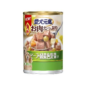 ユニチャーム Unicharm ユニチャーム 愛犬元気 缶 角切り ビーフ 緑黄色野菜入り 375g