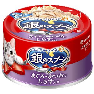 ユニチャーム Unicharm ユニチャーム 銀のスプーン 缶 まぐろ かつおにしらす入り 70g