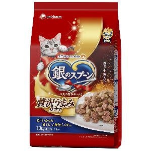 ユニチャーム Unicharm ユニチャーム 銀のスプーン 贅沢うまみ仕立て お魚づくし 1.0kg 猫 キャットフード