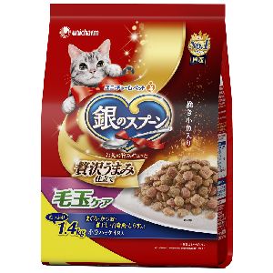 ユニチャーム Unicharm ユニチャーム 銀のスプーン 贅沢うまみ仕立て 毛玉ケア お魚づくし 1.4kg 猫 キャットフード