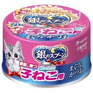 ユニチャーム Unicharm ユニチャーム 銀のスプーン 缶 健康に育つ子ねこ用 まぐろ かつお 70g