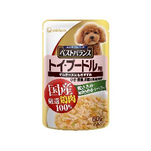 ユニチャーム Unicharm ユニチャーム 愛犬元気 ベストバランス 国産鶏ささみ パウチ トイ プードル用 60g