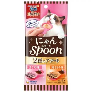 ユニチャーム unicham ユニチャーム 銀のスプーン 三ツ星グルメ おやつにゃんSpoon 2種のアソート まぐろ & 鶏ささみ味 40g