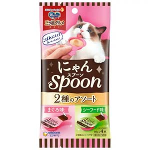ユニチャーム unicham ユニチャーム 銀のスプーン 三ツ星グルメ おやつにゃんSpoon 2種のアソート まぐろ & シーフード味 40g