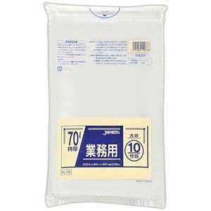 ジャパックス JAPACK’S ジャパックス 業務用 特厚ポリ袋 ポリ袋 70L 10枚入 PL-78