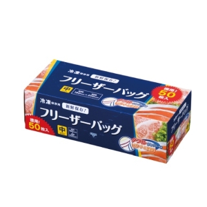 ジャパックス ジャパックス フリーザーバッグ中50枚 透明