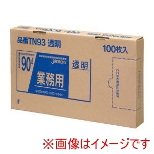 ジャパックス JAPACK’S ジャパックス TN-93 業務用 強力 ポリ袋 100枚箱入 90L 透明