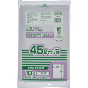 ジャパックス ジャパックス GTM43B バイオマス25% メタロセン配合ポリ袋45L