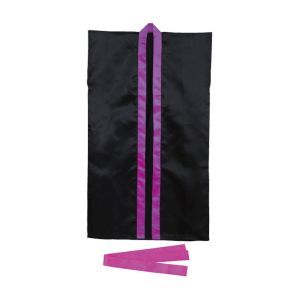 アーテック ArTec アーテック サテン ロングハッピ 黒 紫襟 Jハチマキ付 4564