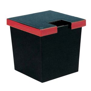 福井クラフト 福井クラフト 角 ガリ入れ 黒渕朱 トング別 ABS樹脂 6-1124-6