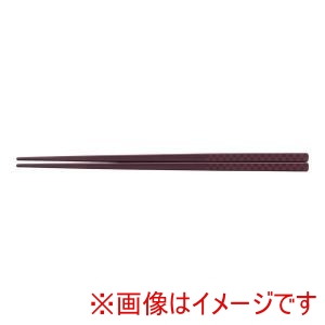 福井クラフト 福井クラフト PBT チェック 四角箸 10膳入 エンジ 22.5cm