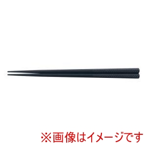 福井クラフト 福井クラフト PBT チェック 六角箸 10膳入 黒 22.5cm
