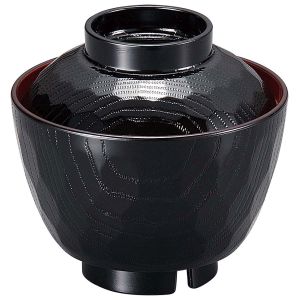 福井クラフト 福井クラフト 耐熱ABS ピース亀甲椀 中 黒内朱  98×H93 6-197-5