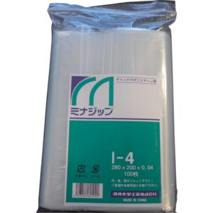 酒井化学工業 ミナ MZI-4 チャック付ポリエチレン袋 ミナジップ I-4 100枚入 酒井化学工業