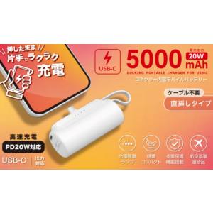エアージェイ AIR-J エアージェイ MB-T5000PDWH コンパクトリチウム充電器 USB-C出力 20W