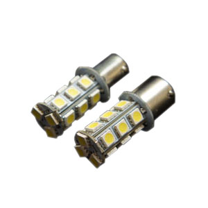 S25シングル口金球 3chip SMD 高輝度18連(素子数54個) S25シングル口金LED ホワイト 2個セット
