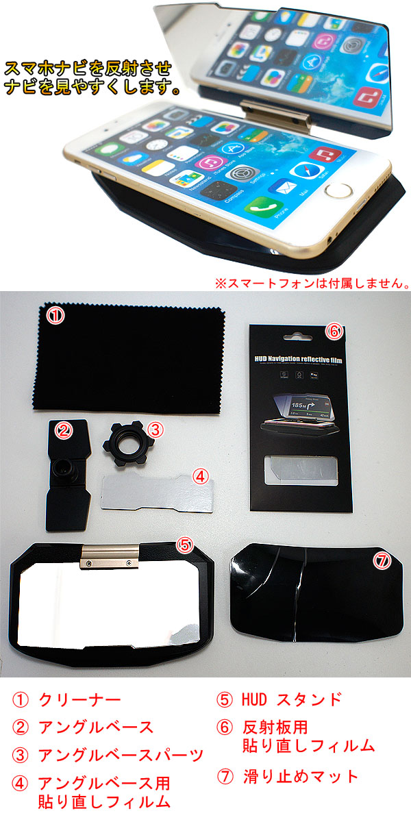  【サポート・初期不良保証無し特価品】 HUD 最大6インチに対応 GPS ヘッドアップディスプレイ反射板 スマホナビをもっと見やすく快適に