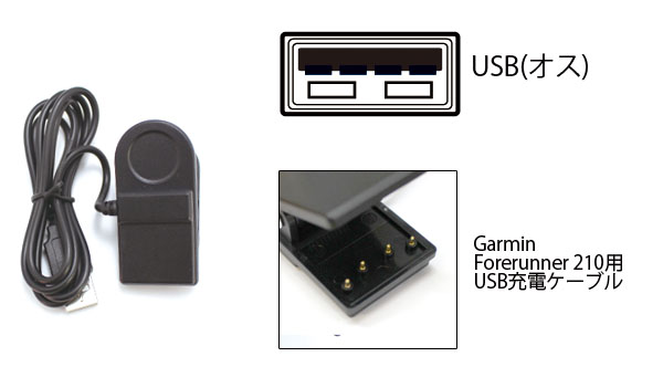  あきばお～ ガーミン Garmin Forerunner 210用 USB充電ケーブル