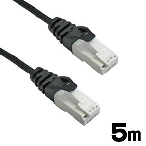 輸入特価アウトレット LANケーブル スリムタイプ 極細 5m ブラック ツメ折れ防止 CAT6対応