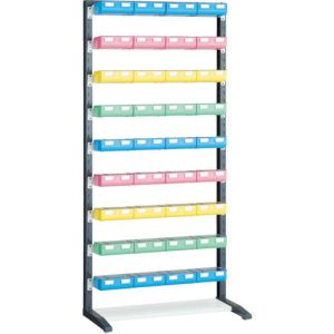 トラスコ TRUSCO トラスコ UPR-L1809BF UPRラック H1900 ビン大青X12赤・黄・薄緑各8個付 蓋付 TRUSCO メーカー直送 代引不可