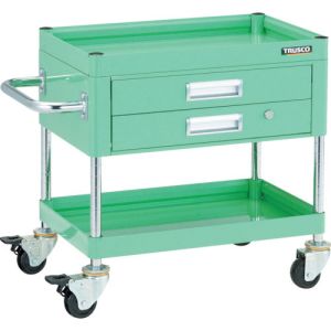 トラスコ TRUSCO トラスコ FAW-672X-YG ファルコンワゴン750X500 2段引出付 ゴム車輪 YG色 TRUSCO メーカー直送 代引不可